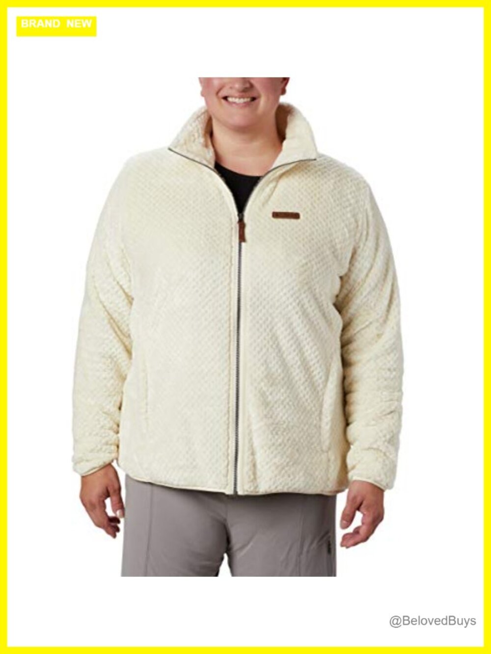 High-Pile Fleece Full Zip Jacket Stand-Up Collar Zip Pockets
